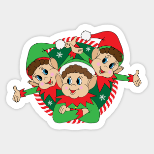 Cute Christmas Elves Sticker